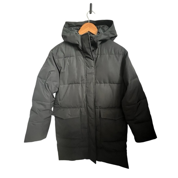 Everlane ReNew Long Puffer Oversized Coat in Black Size Small - Picture 3 of 7